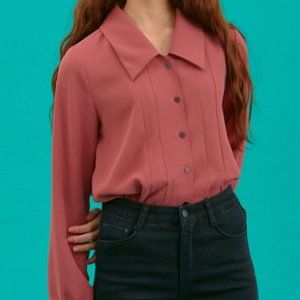 [Brand New] Big Collar point blouse